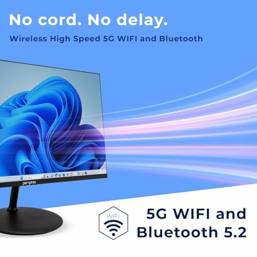 Monitor with wireless high speed 5G WIFI and Bluetooth 5.2